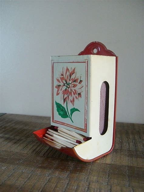 vintage tin match holder